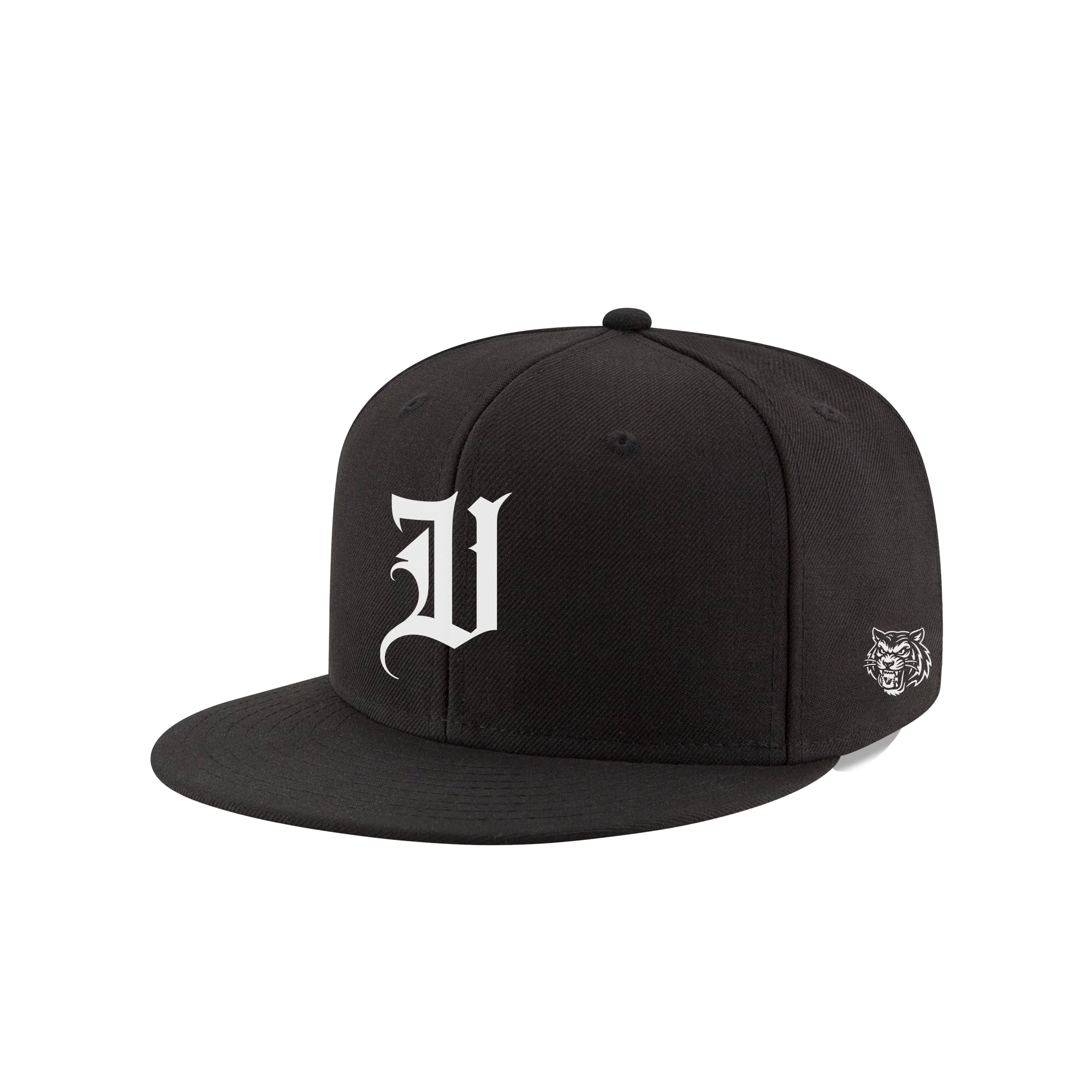"V" LOGO EMBROIDERED SNAPBACK HAT